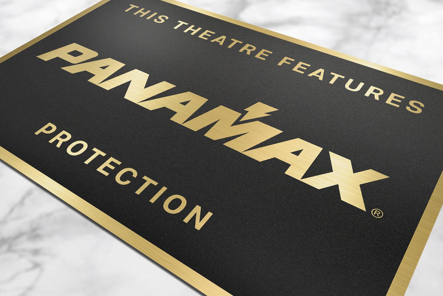 Panamax home movie theater sign
