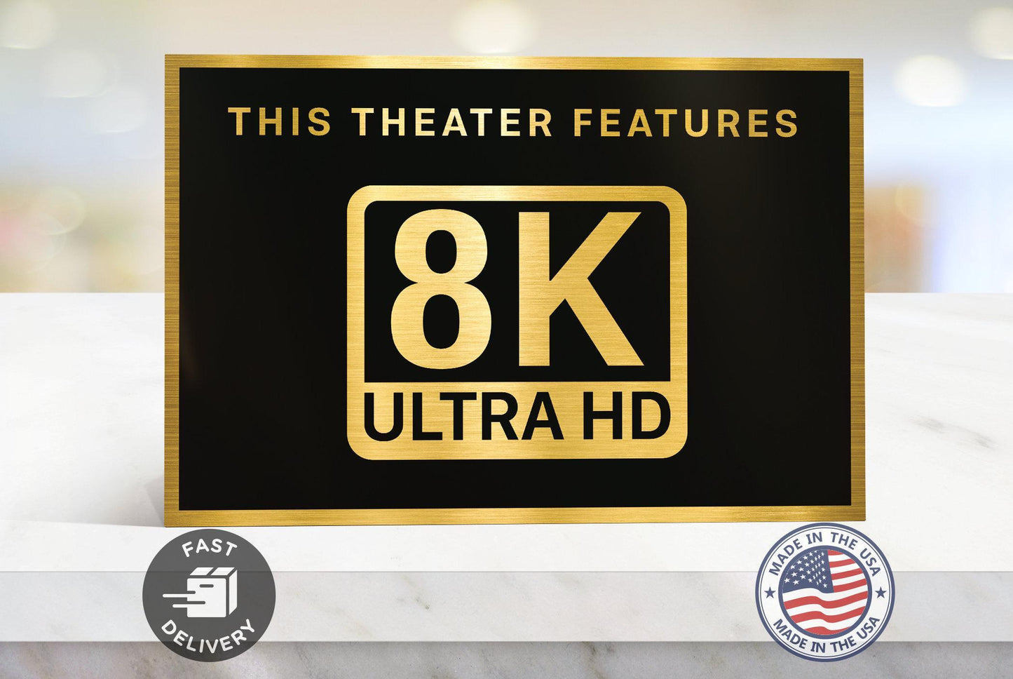 8k ultra hd home movie theater sign