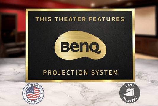 Benq home movie theater sign