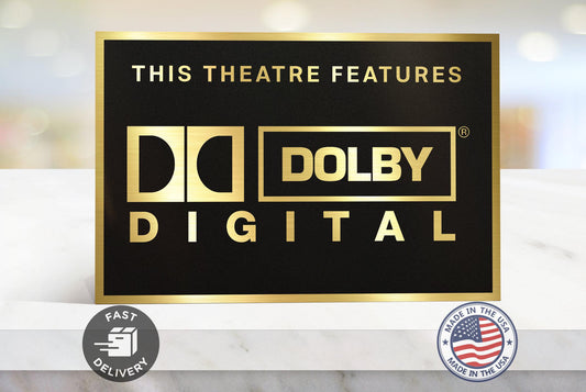 Dolby digital  home movie theater sign