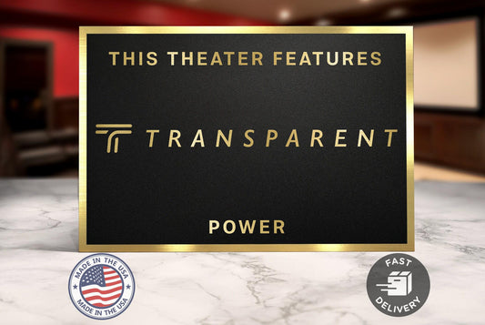 Transparent home movie theater sign