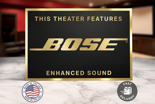 Bose home movie theater sign