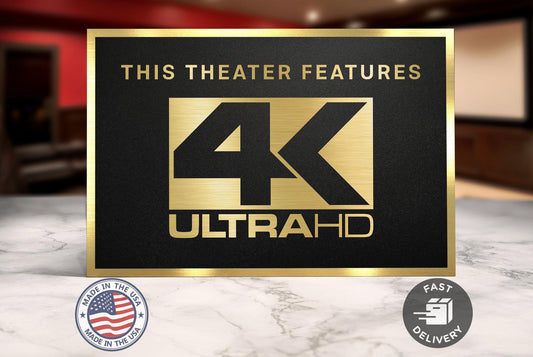 4k ultra hd home movie theater sign