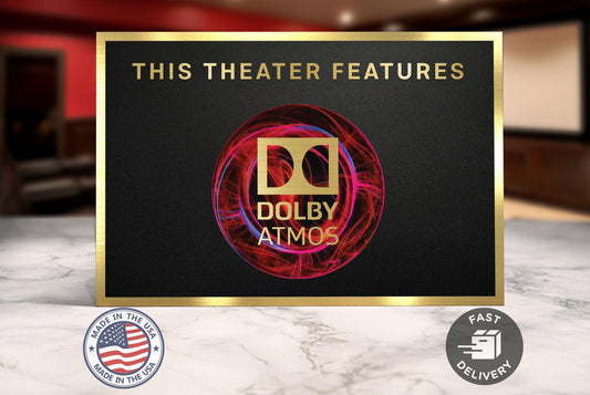 Dolby atmos home movie theater sign
