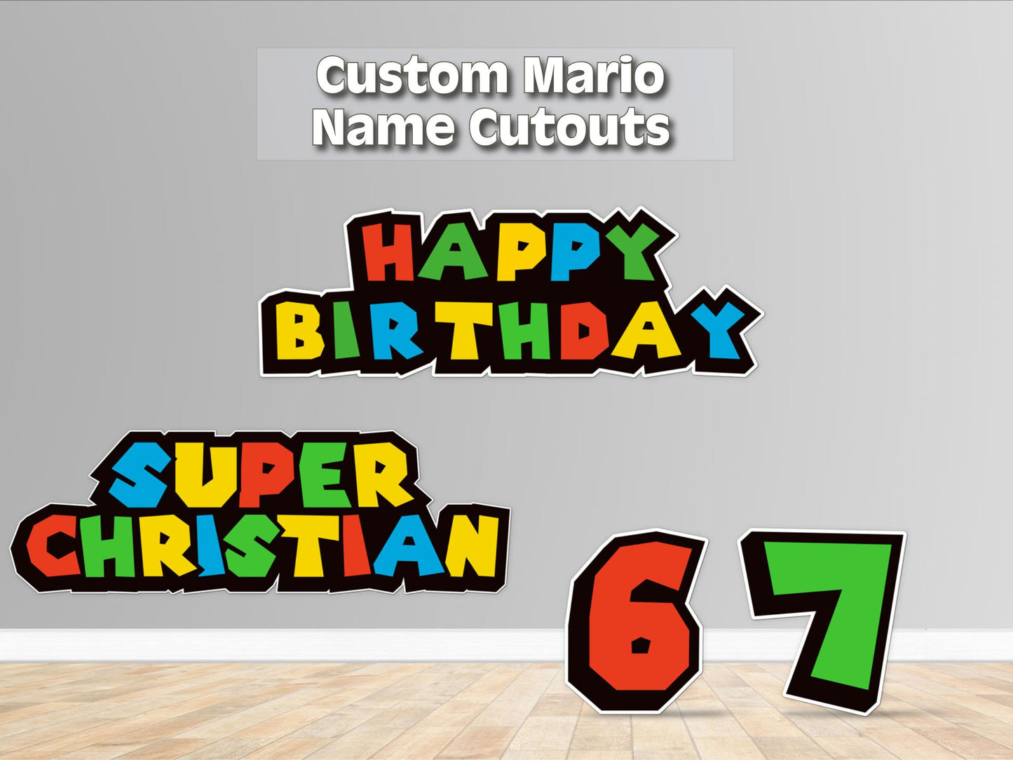 Super Mario Custom Name Sign | 2ft Party Decor