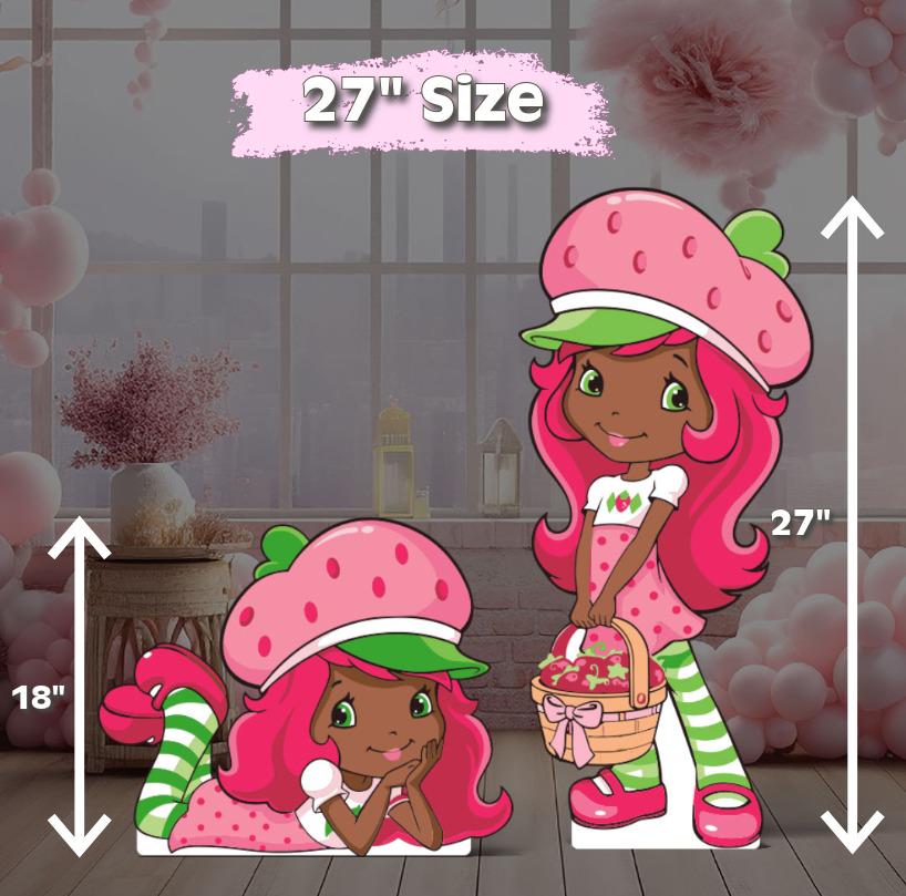 African american strawberry shortcake cutout | birthday party decor | kids party prop