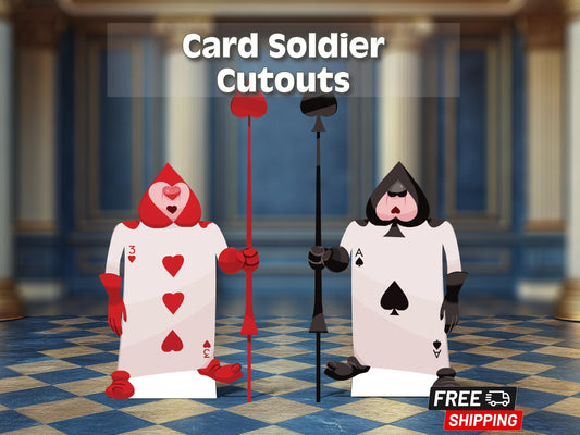 Card soldier cutout | alice in wonderland party prop | queen of hearts guard cutout