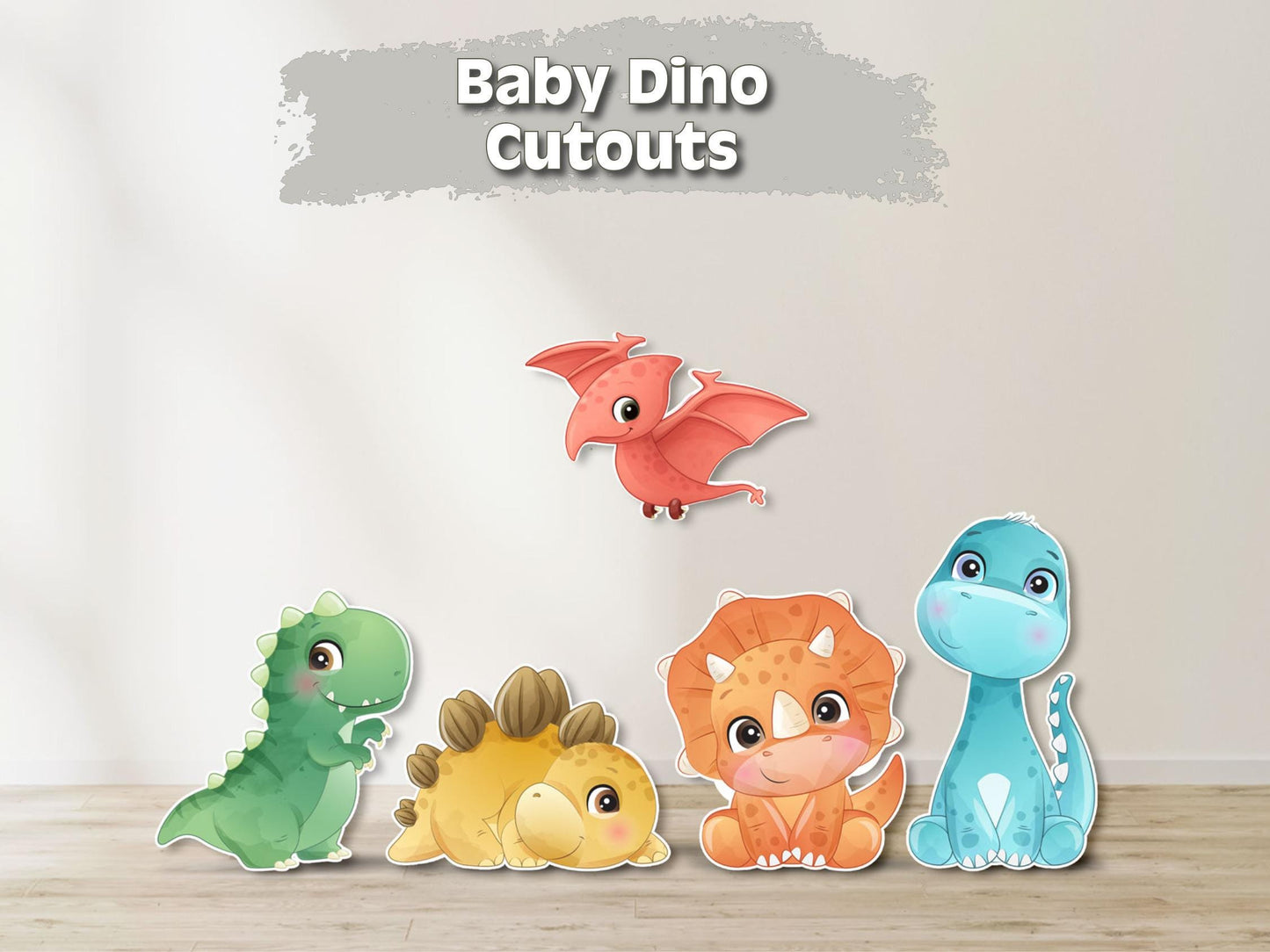 Baby Dinosaur Cutouts | Dino Birthday Party Decor