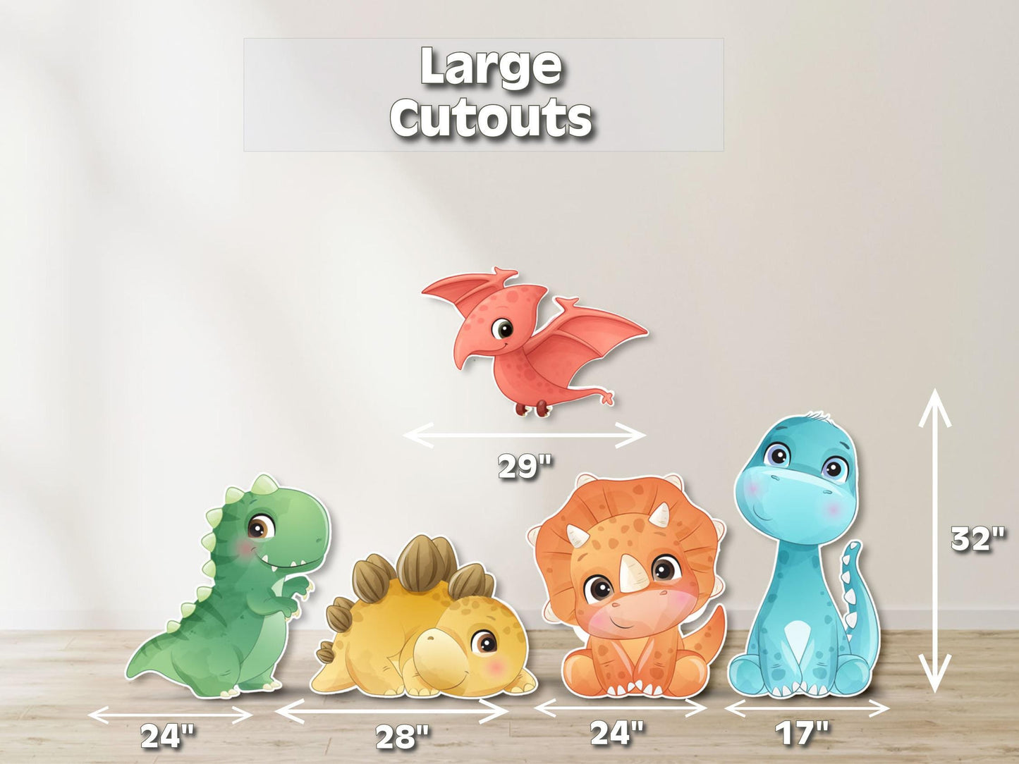 Baby Dinosaur Cutouts | Dino Birthday Party Decor