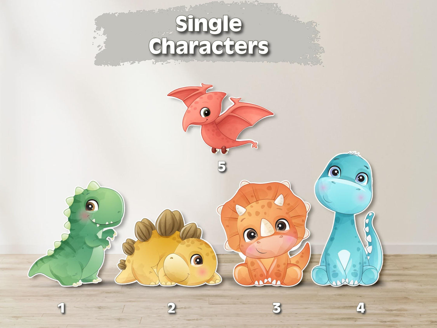 Baby Dinosaur Cutouts | Dino Birthday Party Decor