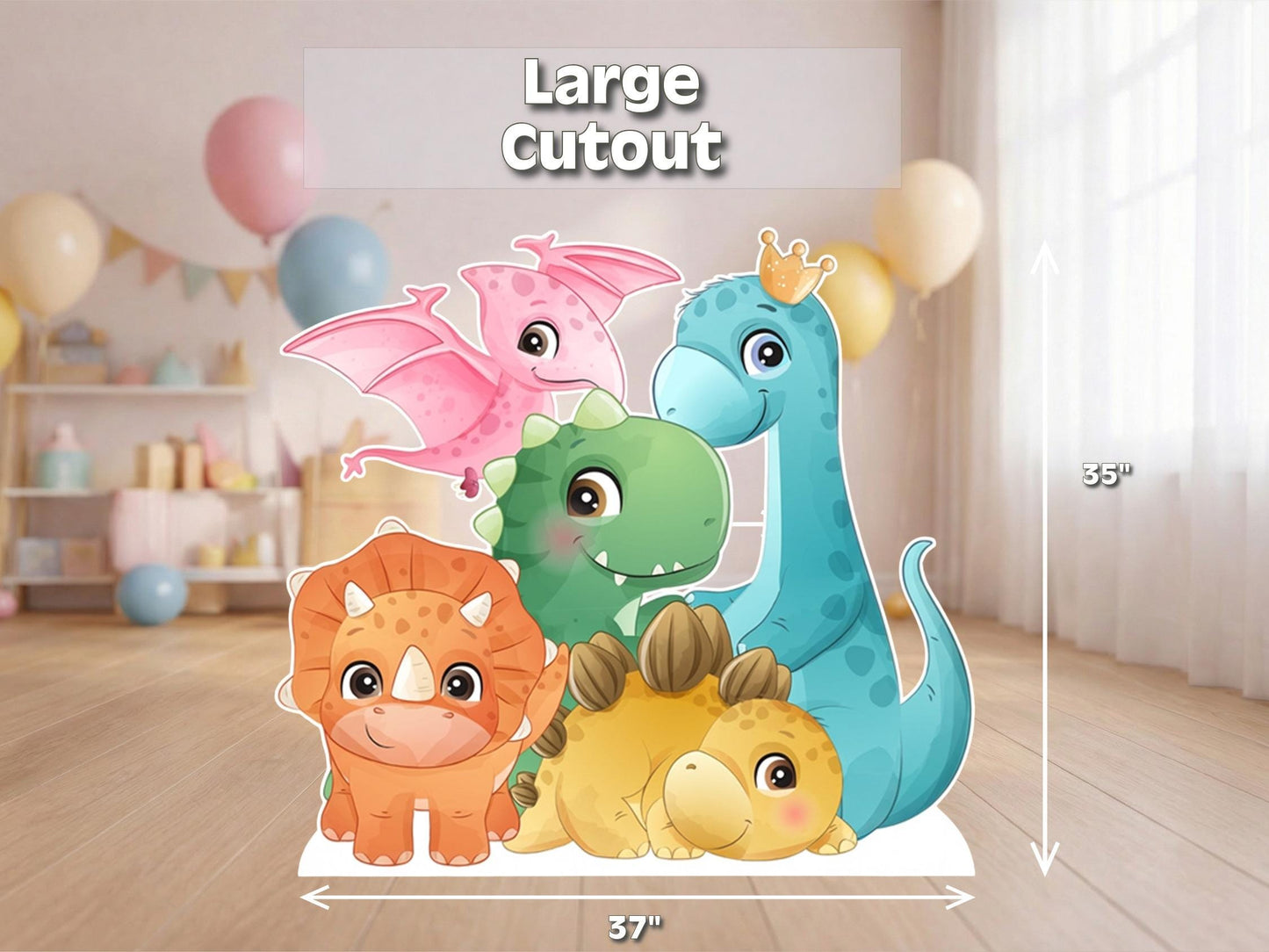 Baby Dino Set Cutout | Cute Dinosaur Party Decor | Dinosaur Baby Shower Prop | Pastel Dino Birthday Decoration