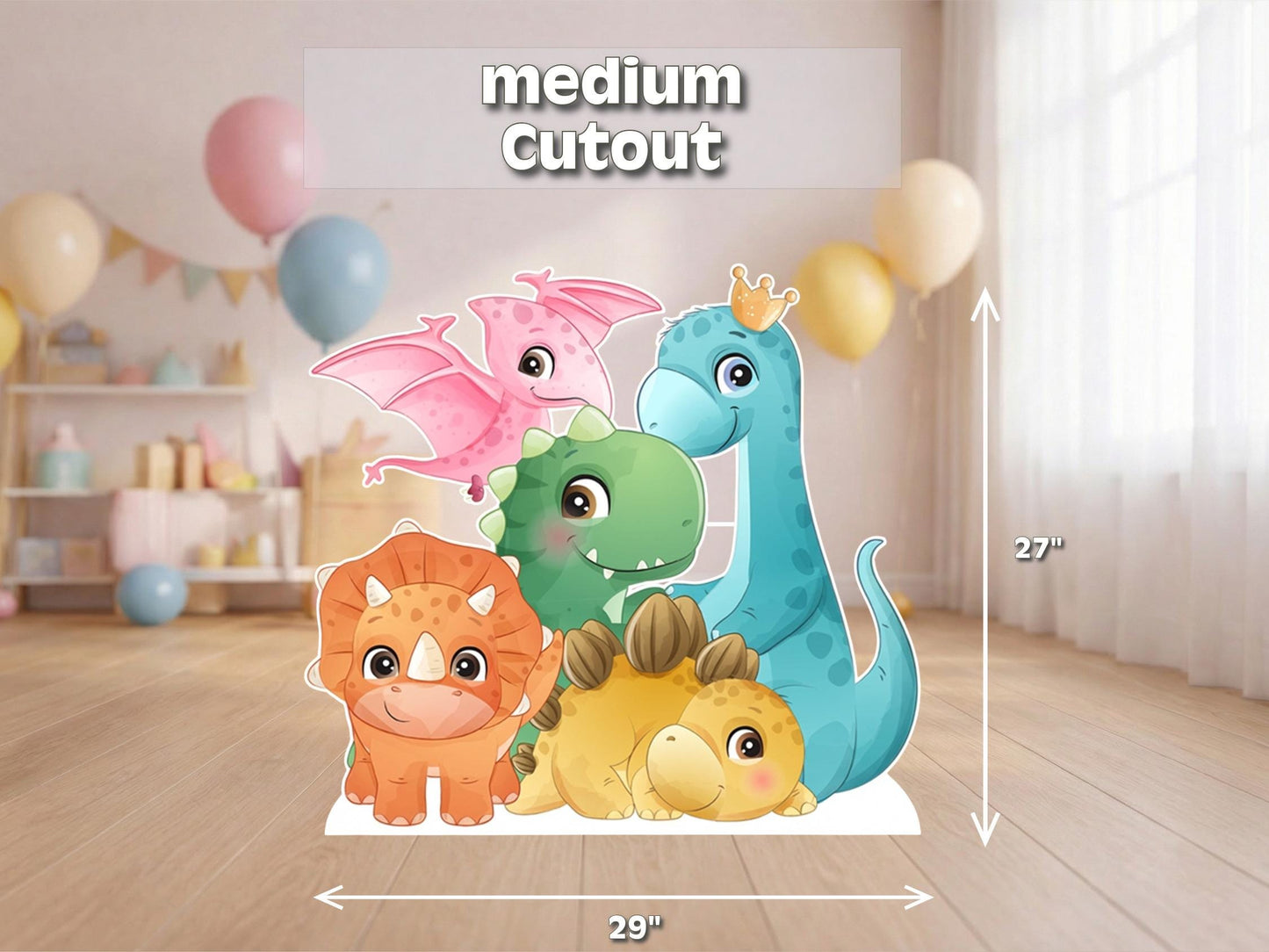 Baby Dino Set Cutout | Cute Dinosaur Party Decor | Dinosaur Baby Shower Prop | Pastel Dino Birthday Decoration