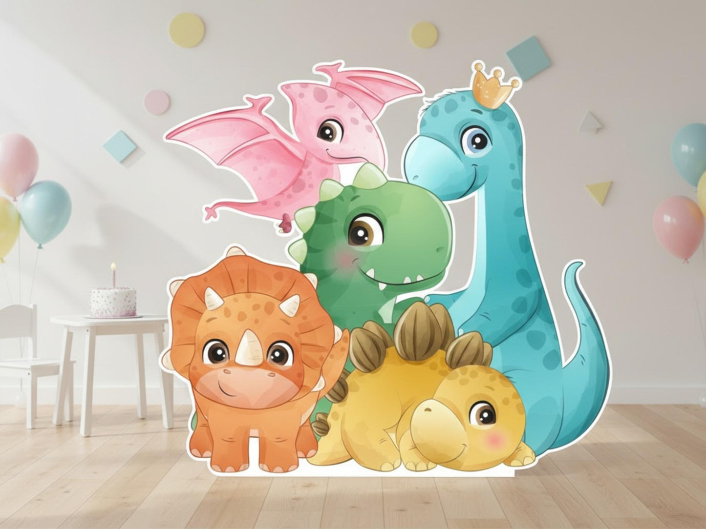 Baby Dino Set Cutout | Cute Dinosaur Party Decor | Dinosaur Baby Shower Prop | Pastel Dino Birthday Decoration