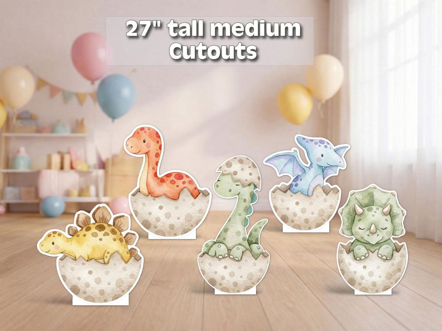 Baby Dino Shell Cutouts | Dinosaur Baby Shower Decor | Hatching Dinosaur Party Props | Pastel Dino Birthday Decorations