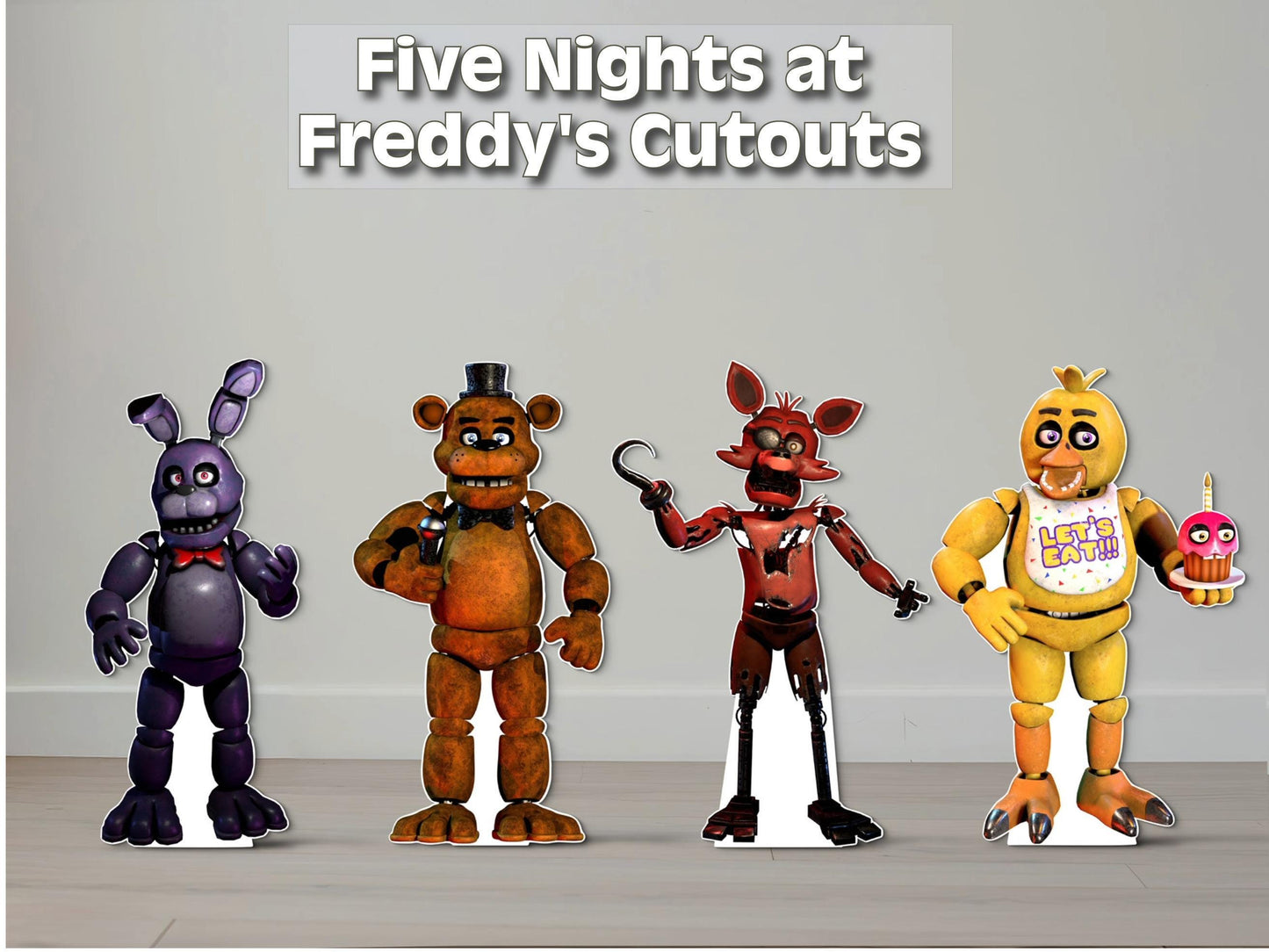 Five nights at freddy’s cutouts | fnaf birthday party decorations | freddy fazbear standee | gamer party props | horror theme decor